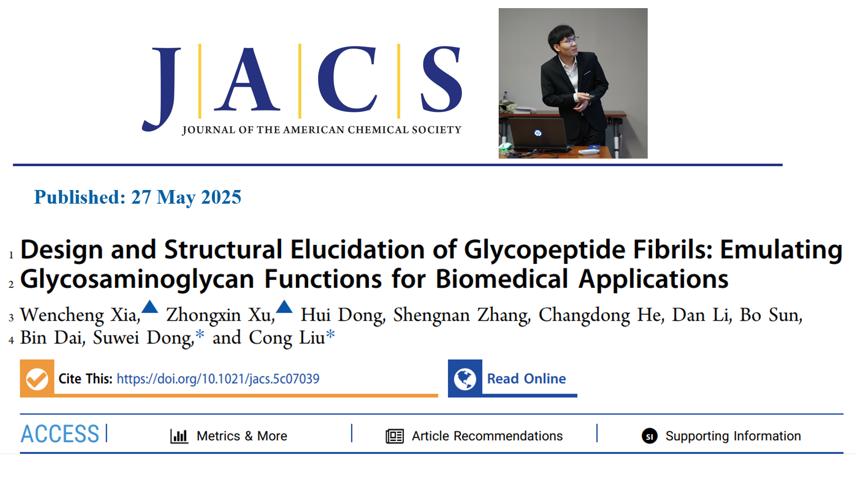 Congratulations to Wencheng Xia!